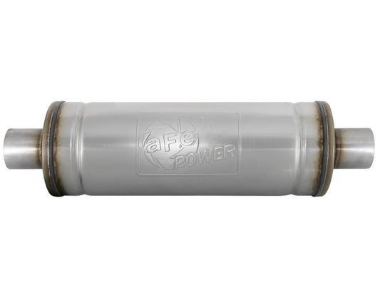 aFe MACH Force-Xp 409 SS Muffler 2.5in Center/Center 18in L x 6in Dia - Round Body Precision R