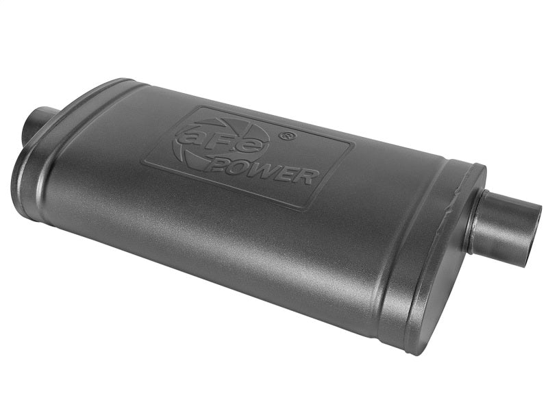 aFe MACH Force-Xp 409 SS Muffler w/ Black Finish 3in Center/Offset 22in L x 11in x 5in - Oval Body Precision R