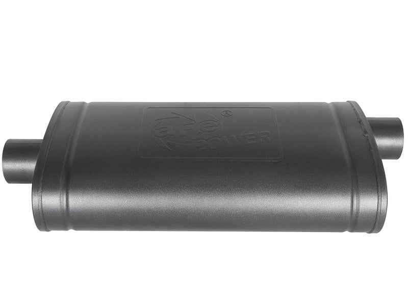 aFe MACH Force-Xp 409 SS Muffler w/ Black Finish 3in Center/Offset 22in L x 11in x 5in - Oval Body Precision R