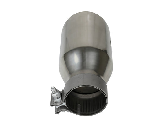 aFe MACH Force-Xp Univ 304 SS Double-Wall Clamp-On Exhaust Tip - Polished - 3in Inlet - 4.5in Outlet Precision R