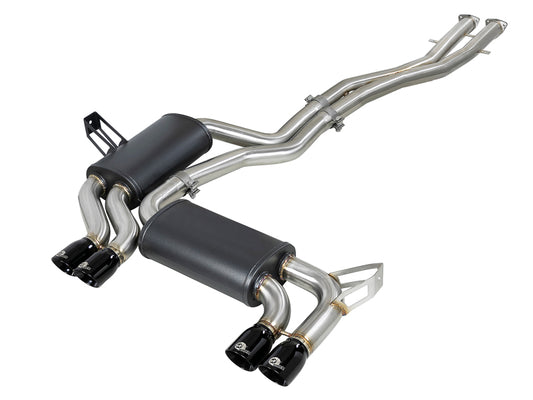 aFe MACH ForceXP 2.5 IN 304 Stainless Steel Cat-Back Exhaust System w/ Black Tips 01-06 BMW M3 (E46) Precision R