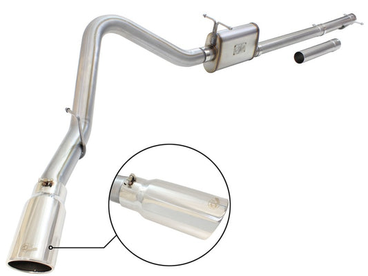 aFe MACHForce XP Exhaust 3in-3.5in SS Single Side Ext CB w/ Polish Tip 99-04 Ford F-250 V8 5.4L/6.8L Precision R