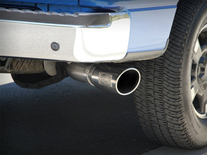 aFe MACHForce XP Exhaust Cat-Back SS-409 4in Polished Tip 11-12 Ford F-150 EcoBoost V6-3.5L (tt) Precision R