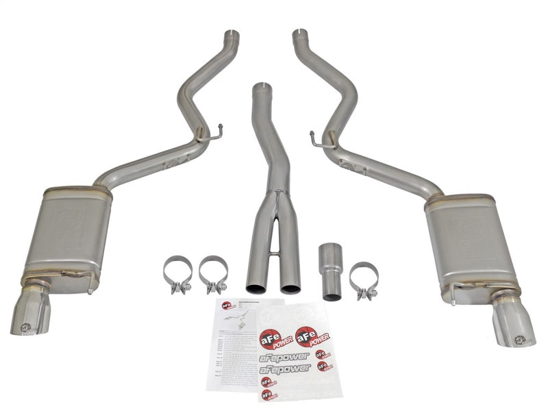 aFe MACHForce XP Exhausts Cat-Back SS-304 EXH w/ Polished Tips 15-16 Ford Mustang EcoBoost 2.3L (t) Precision R