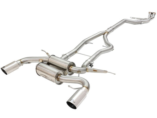 aFe MACHForce XP SS-304 Polish Tip 3.0in-2.5in Dia Cat Back Exhaust 11-13 BMW 335i (E90/E92) 3.0L Precision R