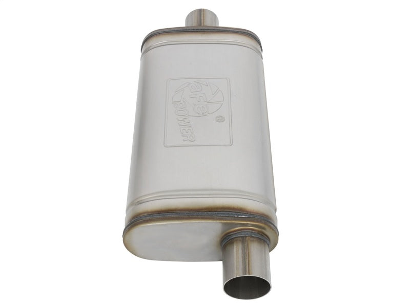 aFe MACHForce XP SS Muffler 2.5in Center Inlet / 2.5in Offset Outlet 18in L x 9in W x4in H Body Precision R