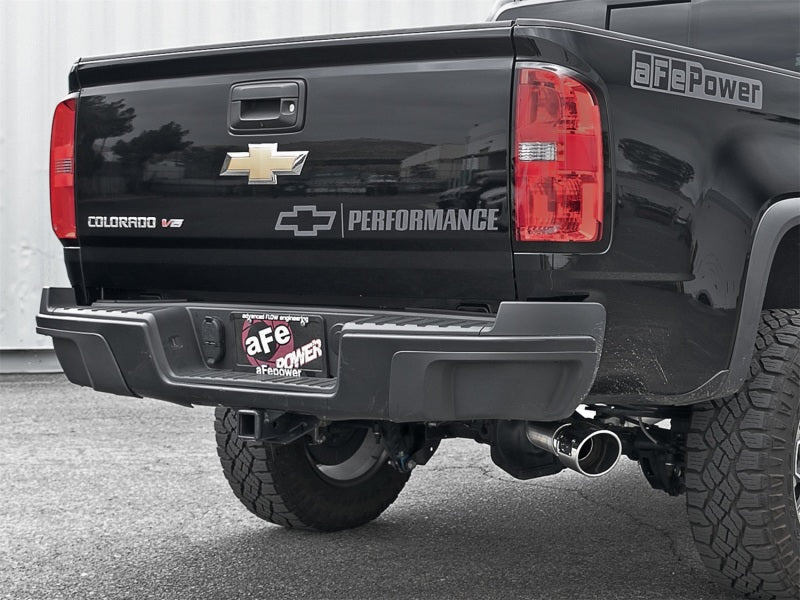 aFe Mach Force-XP Exhaust 3in CB SS 15-17 GM Colorado/Canyon 2.5L/3.6L Side Exit w/ Polished Tip Precision R