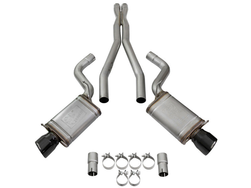 aFe Mach Force-Xp 3in CB Stainless Steel Dual Exhaust System w/ Black Tips 09-15 Cadillac CTS-V Precision R