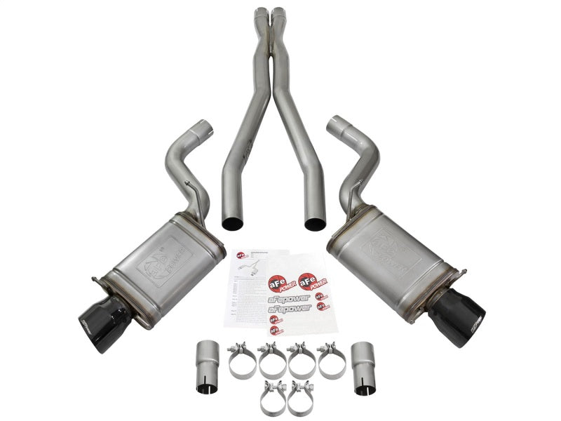 aFe Mach Force-Xp 3in CB Stainless Steel Dual Exhaust System w/ Black Tips 09-15 Cadillac CTS-V Precision R