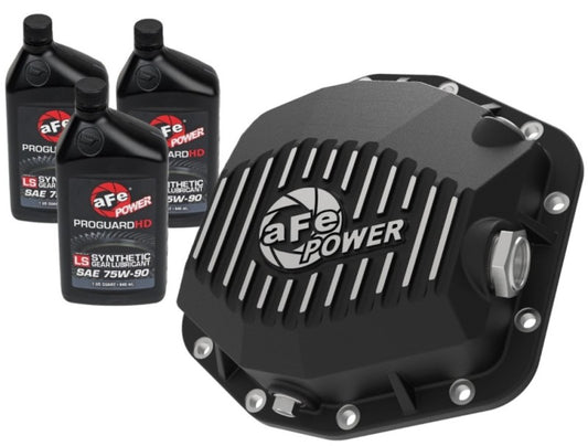 aFe POWER 2021 Ford Bronco w/ Dana M220 Diff Cover w/ Gear Oil Black Street Series w/ Machined Fins Precision R