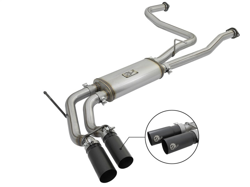 aFe POWER Rebel Series 2-1/2in 409 SS Cat Back Exhaust w/ Black Tips 16-17 Nissan Titan V8 5.6L Precision R