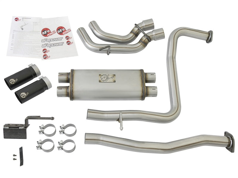 aFe POWER Rebel Series 2-1/2in 409 SS Cat Back Exhaust w/ Black Tips 16-17 Nissan Titan V8 5.6L Precision R