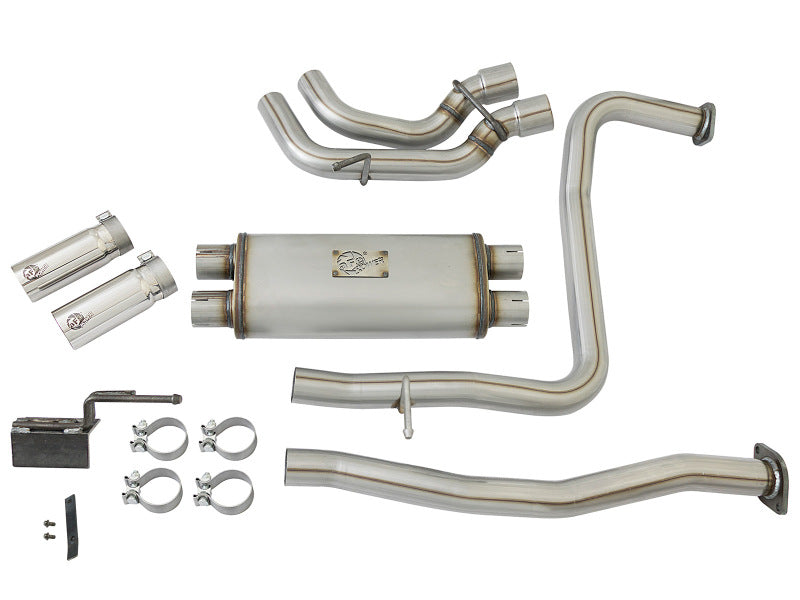 aFe POWER Rebel Series 2-1/2in 409 SS Cat Back Exhaust w/ Polished Tips 16-17 Nissan Titan V8 5.6L Precision R