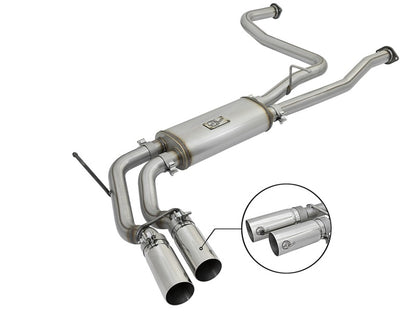 aFe POWER Rebel Series 2-1/2in 409 SS Cat Back Exhaust w/ Polished Tips 16-17 Nissan Titan V8 5.6L Precision R