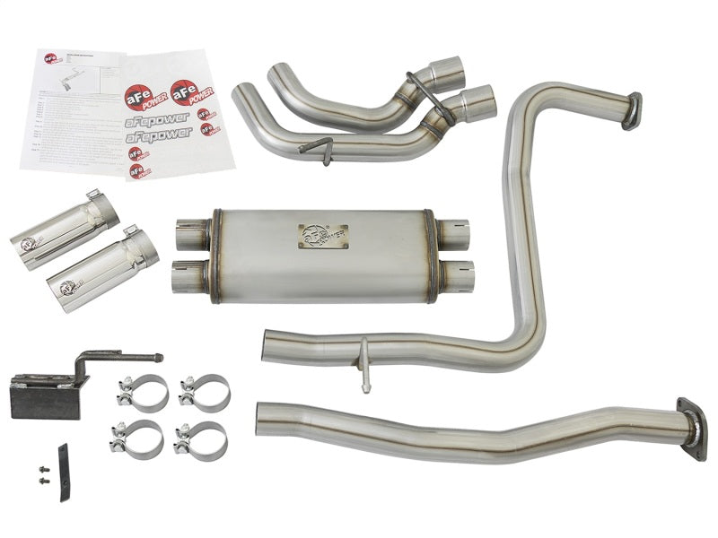 aFe POWER Rebel Series 2-1/2in 409 SS Cat Back Exhaust w/ Polished Tips 16-17 Nissan Titan V8 5.6L Precision R