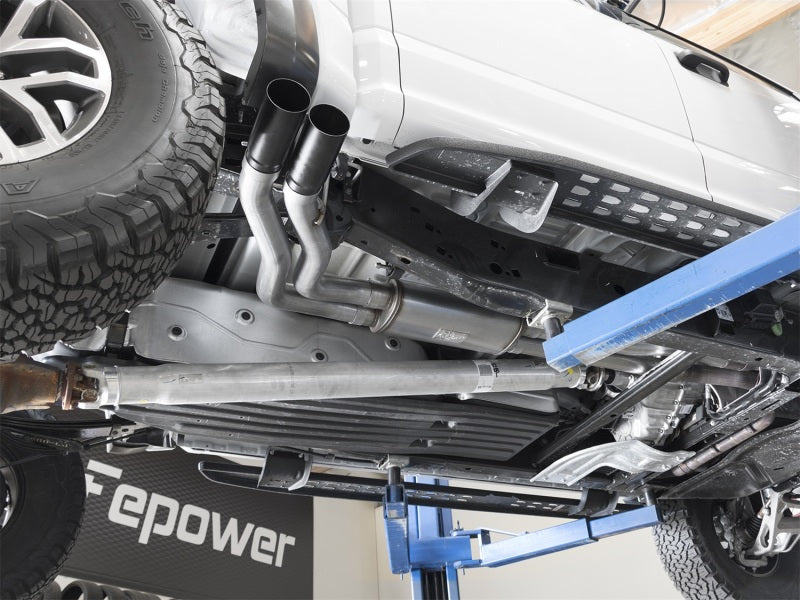 aFe POWER Rebel Series 3in 409 SS Cat Back Exhaust w/ Black Tips 17 Ford F-150 Raptor V6-3.5L Precision R