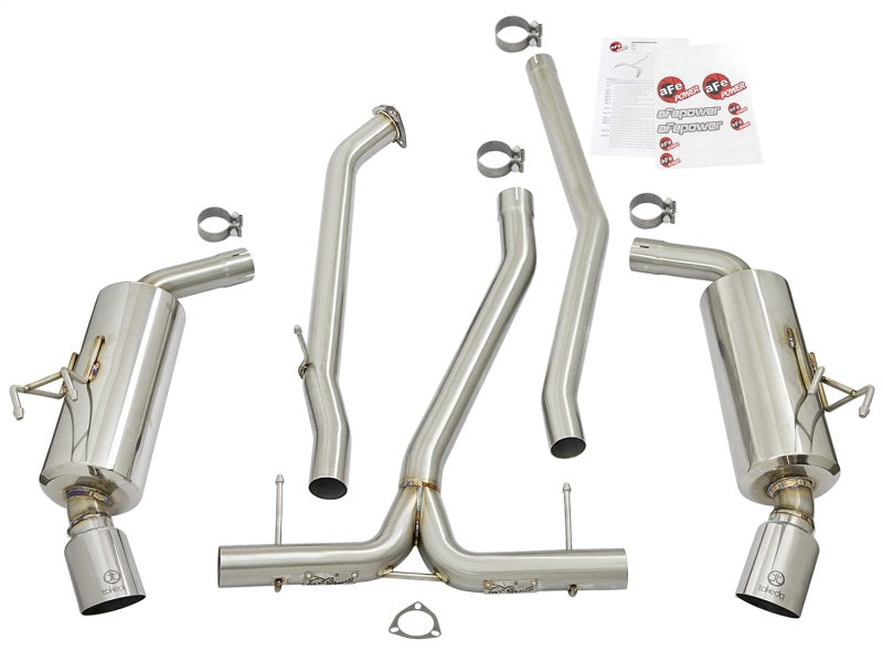 aFe POWER Takeda 16-17 Honda Civic I4-1.5L (t) 2.25-2.5in 304 SS CB Dual-Exit Exhaust Polish Tip Precision R