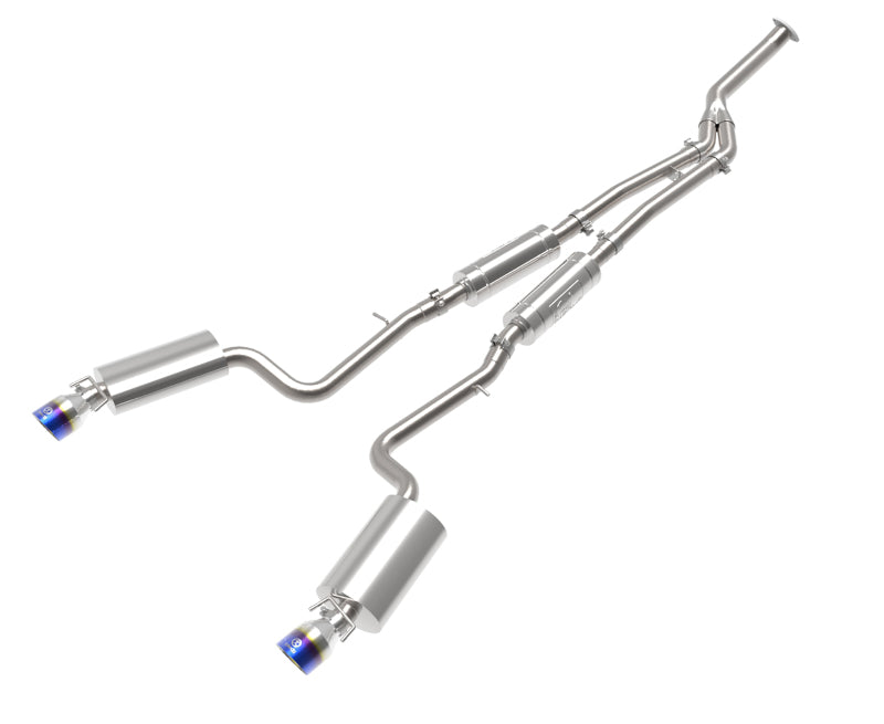 aFe POWER Takeda 16-17 Lexus IS200t L4-2.0L (t) 2.5in-3in 304 SS CB Exhaust w/ Blue Tip Precision R