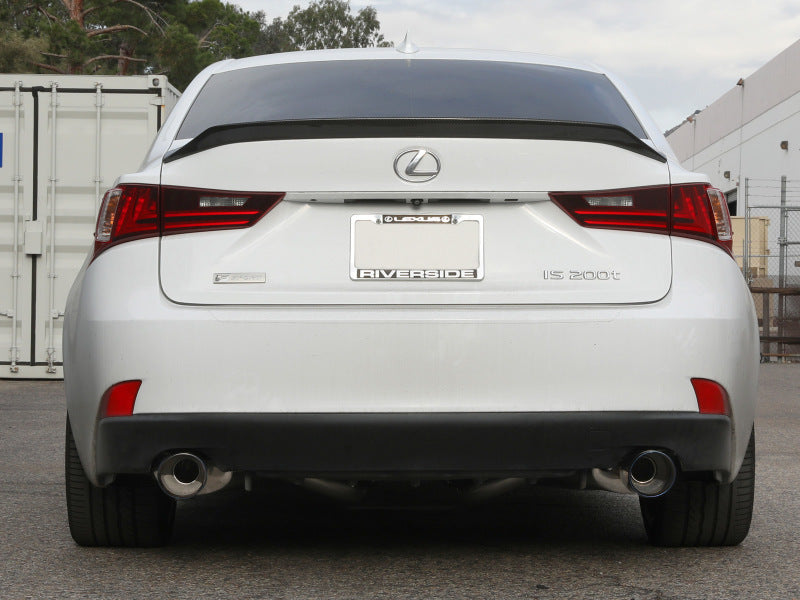 aFe POWER Takeda 16-17 Lexus IS200t L4-2.0L (t) 2.5in-3in 304 SS CB Exhaust w/ Blue Tip Precision R