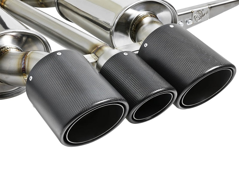 aFe POWER Takeda 2-1/2in to 2-1/4in 304SS Catback Dual-Exit Exhaust 17+ Honda Civic Type R w/CF Tips Precision R