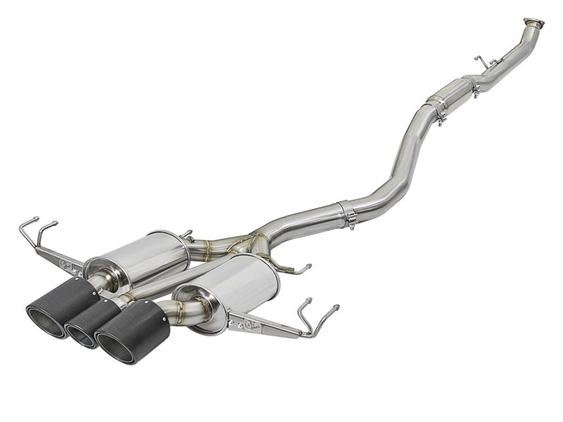 aFe POWER Takeda 2-1/2in to 2-1/4in 304SS Catback Dual-Exit Exhaust 17+ Honda Civic Type R w/CF Tips Precision R