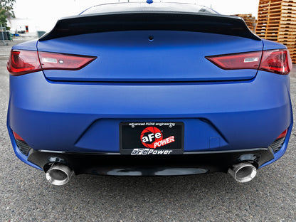 aFe POWER Takeda 2.5in 304 SS Axle-Back Exhaust w/ Polished Tips 17-19 Infiniti Q60 V6-3.0L (tt) Precision R