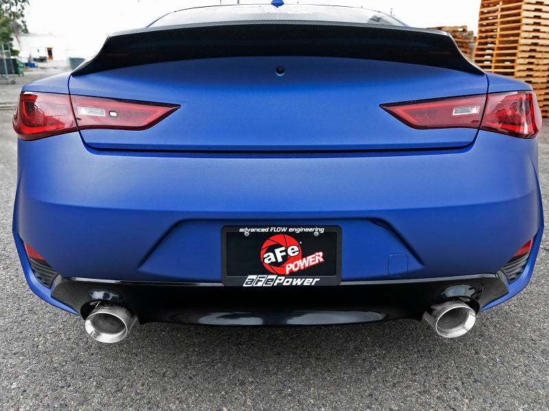 aFe POWER Takeda 2.5in 304 SS CB Exhaust w/ Polished Tips 17-19 Infiniti Q60 V6-3.0L (tt) Precision R