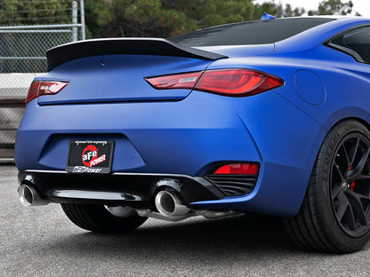 aFe POWER Takeda 2.5in 304 SS CB Exhaust w/ Polished Tips 17-19 Infiniti Q60 V6-3.0L (tt) Precision R