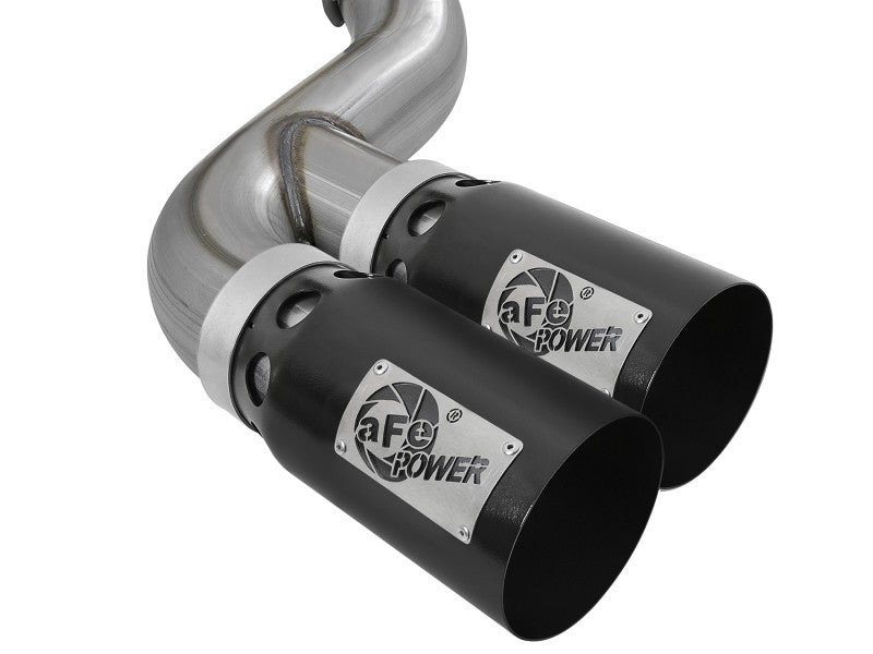 aFe Power 11-14 Ford F250/F350 6.7L Diesel Rebel XD 4in 409 SS DPF-Back Exhaust System - Black Tips Precision R