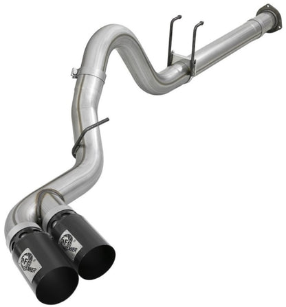 aFe Power 11-14 Ford F250/F350 6.7L Diesel Rebel XD 4in 409 SS DPF-Back Exhaust System - Black Tips Precision R