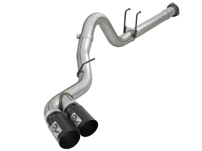 aFe Power 11-14 Ford F250/F350 6.7L Diesel Rebel XD 4in 409 SS DPF-Back Exhaust System - Black Tips Precision R