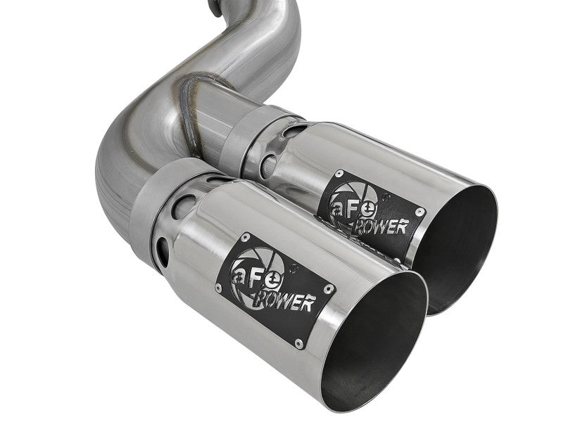 aFe Power 11-14 Ford F250/F350 6.7L Diesel Rebel XD 4in 409 SS DPF-Back Exhaust System - Pol Tips Precision R