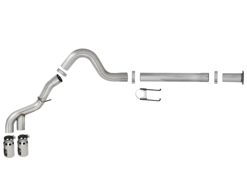 aFe Power 11-14 Ford F250/F350 6.7L Diesel Rebel XD 4in 409 SS DPF-Back Exhaust System - Pol Tips Precision R