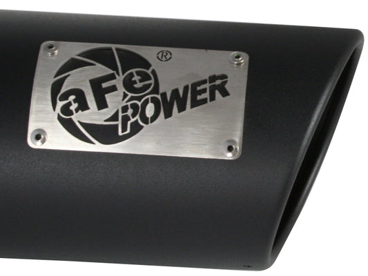 aFe Power Diesel Exhaust Tip Black- 4 in In x 5 out X 12 in Long Bolt On (Right) Precision R