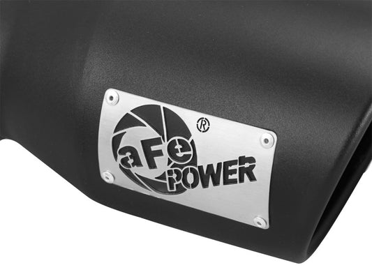 aFe Power Gas Exhaust Tip Black- 3 in In x 4.5 out X 9 in Long Bolt On (Black) Precision R