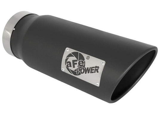 aFe Power MACH Force-Xp 5in In x 6in Out x 15in L Bolt-On 409 SS Exhaust Tip - Black Precision R