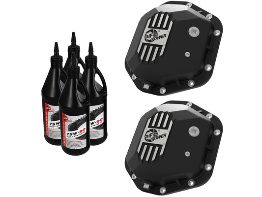 aFe Power Pro Series Dana 44 Front & Rear Diff Cover Black w/ Mach Fins 97-18 Jeep Wrangler (TJ/JK) Precision R