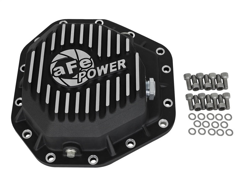 aFe Power Pro Series Rear Differential Cover Black w/Machined Fins 17-19 Ford Diesel Trucks V8-6.7L Precision R