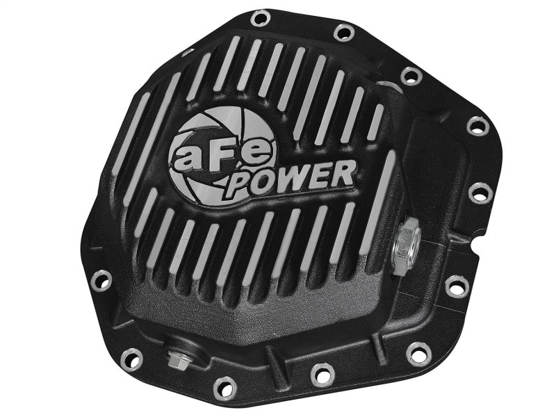 aFe Power Rear Diff Cover Black w/Machined Fins 17 Ford F-350/F-450 6.7L (td) Dana M300-14 (Dually) Precision R