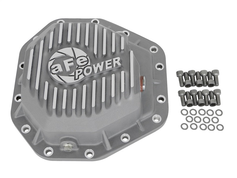 aFe Power Street Ser Rear Diff Cover Raw w/Mach Fin 2017 Ford Diesel Trucks V8-6.7L(td) Dana M275-14 Precision R