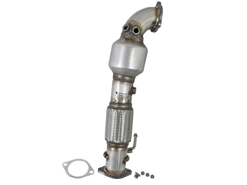 aFe Power Twisted Steel SS304 Downpipe 2.5in w/Cat 17-18 Hyundai Elantra L4-1.6L (t) Precision R