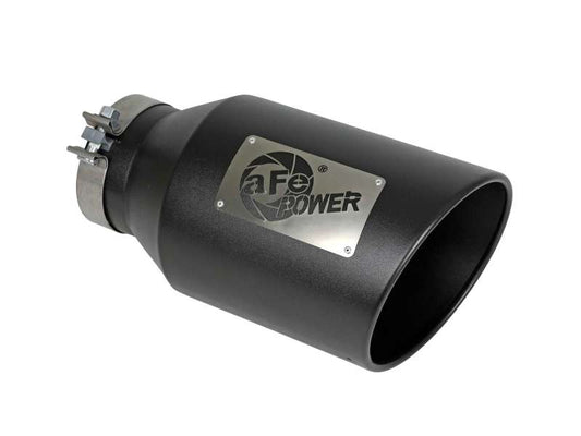 aFe Power Universal 5in Inlet 8in Outet MACH Force-XP Clamp-On Exhaust Tip - Black Precision R