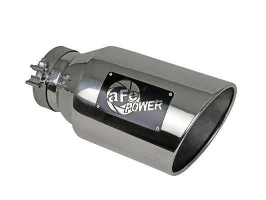 aFe Power Universal 5in Inlet 8in Outet MACH Force-XP Clamp-On Exhaust Tip - Polished Precision R