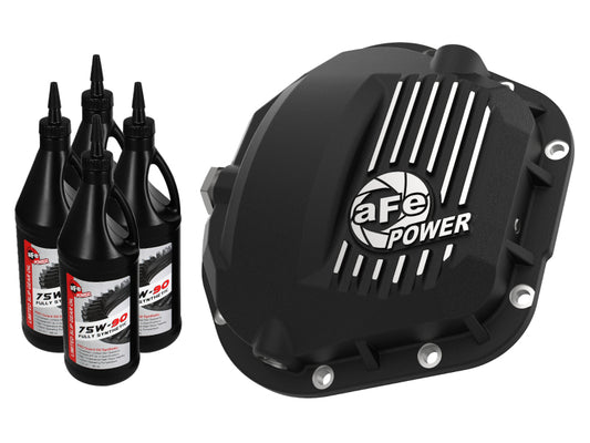 aFe Pro Series Front Diff Cover Black w/ Machined Fins 17-21 Ford Trucks (Dana 60) w/ Gear Oil Precision R