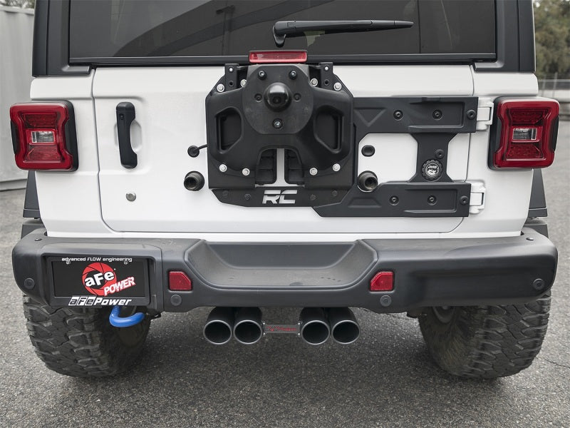 aFe Rebel Series 2.5in. 304 SS C/B Exhaust System 2018 Jeep Wrangler (JL) V6-3.6L - Black Tip Precision R