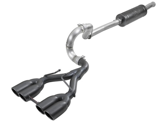 aFe Rebel Series 2.5in. 304 SS C/B Exhaust System 2018 Jeep Wrangler (JL) V6-3.6L - Black Tip Precision R