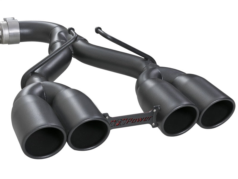 aFe Rebel Series 2.5in. 304 SS C/B Exhaust System 2018 Jeep Wrangler (JL) V6-3.6L - Black Tip Precision R