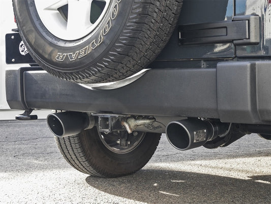 aFe Rebel Series 2.5in 409 SS Axle-Back Exhaust w/ Black Tips 2007+ Jeep Wrangler (JK) V6 3.6L/3.8L Precision R