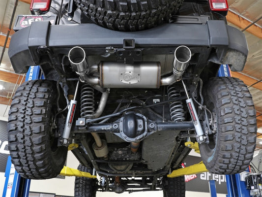 aFe Rebel Series 2.5in 409 SS Axle-Back Exhaust w/Polished Tips 07+ Jeep Wrangler (JK) V6 3.6L/3.8L Precision R