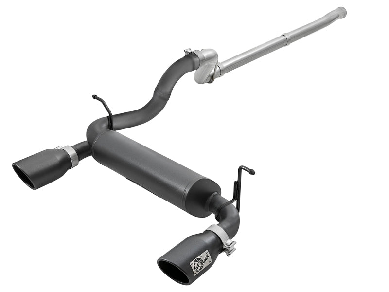 aFe Rebel Series 2.5in 409 SS Cat-Back Exhaust w/ Black Tips 18-19 Jeep Wrangler (JL) V6 3.6L Precision R